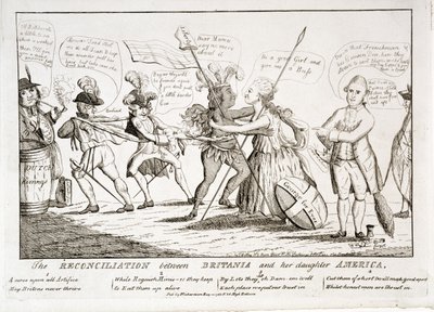 La réconciliation entre Britannia et sa fille America, pub. par W. Richardson, 11 mai 1782 - Thomas Colley